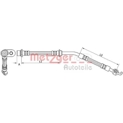 Bilde av METZGER 4110786 Bremseslange 251, 195 TOYOTA: Yaris II Hatchback