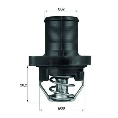 Bilde av MAHLE ORIGINAL TI 47 89 Termostat med tetning PEUGEOT: 307 CC, SW, Partner I Van, CITROËN: Berlingo / First C3 Hatchback