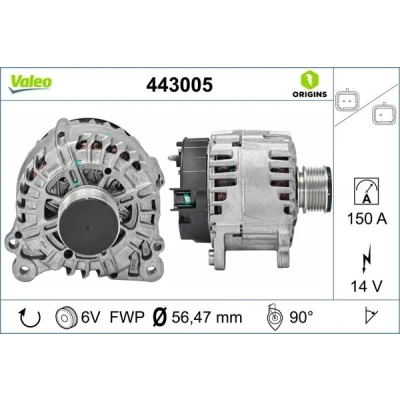 Bilde av VALEO 443005 Dynamo 14V 150A RENAULT: Kangoo II Express