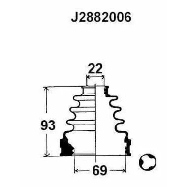 Bilde av NIPPARTS J2882006 Drivakselmansjett Termoplast TOYOTA: Carina E Sedan, Camry IV II Stasjonsvogn
