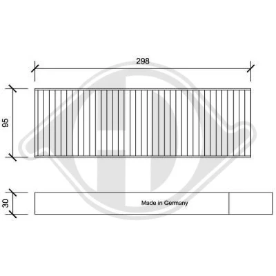 Bilde av DIEDERICHS DCI0192S Kupéfilter pollenfilter 298 95 30 Climate CITROËN: DS5 Hatchback, C4 Grand Picasso 2, I