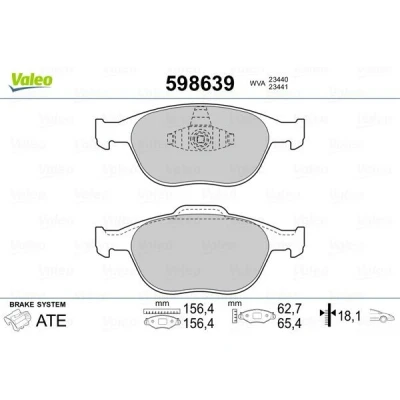 Bilde av VALEO 598639 Bremseklosser framaksel ekskl. slitasjevarselkontakt uten antiskrike blikk FORD: Transit Connect V408 Van, Mk1 Van
