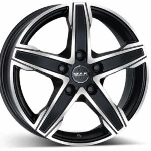 Bilde av MAK King5 Matt Black Polished 6.5x16 5/130 ET55 B89.1