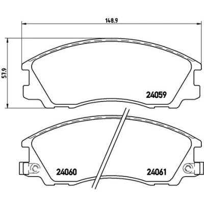 Bilde av BREMBO P 30 017 Bremseklosser med akustisk slitasjevarsel uten tilbehør HYUNDAI: Terracan
