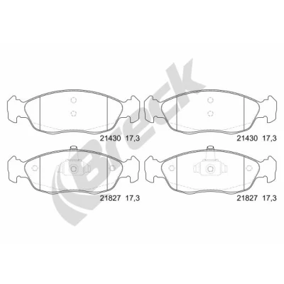 Bilde av BRECK 21827 00 702 Bremseklosser ikke klargjort for slitasjeindikator PEUGEOT: 306 Hatchback
