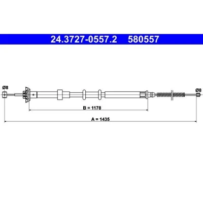 Bilde av ATE 24.3727 0557.2 Bremsekabel 1435 FIAT: Panda II Hatchback