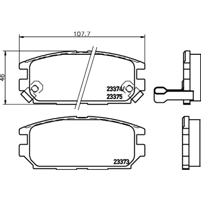 Bilde av HELLA 8DB 355 009 291 Bremseklosser med akustisk slitasjevarsel MITSUBISHI: 3000GT Coupé, Space Wagon III, Lancer 6 Limousine