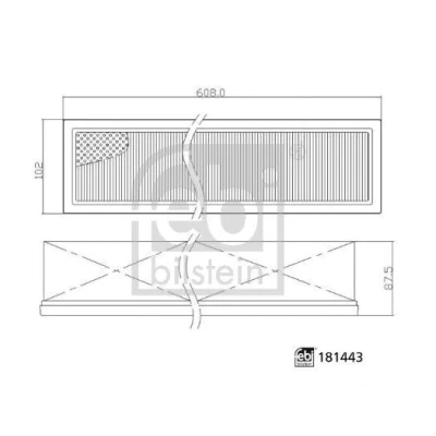 Bilde av FEBI BILSTEIN 181443 Kupéfilter Filterinnsats 608 102 87,5