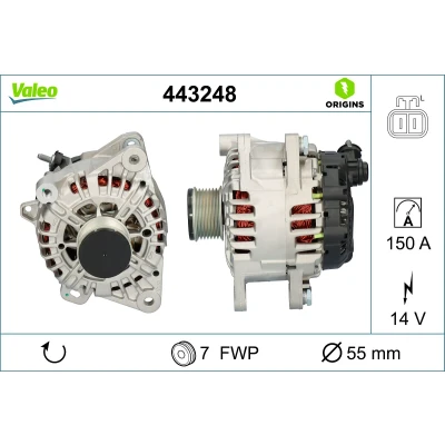 Bilde av VALEO 443248 Dynamo 14V 150A