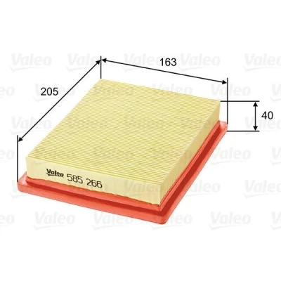 Bilde av VALEO 585266 Luftfilter 40 163 205 Filterinnsats HYUNDAI: ACCENT 1