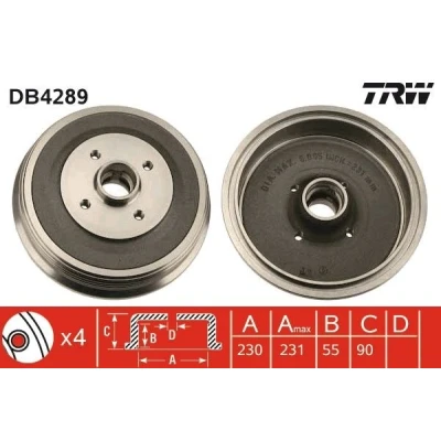 Bilde av TRW DB4289 Bremsetrommel