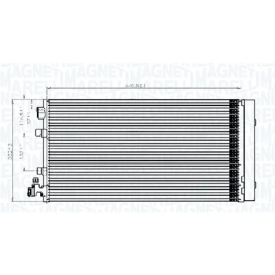 Bilde av MAGNETI MARELLI 350203826000 Kondensator med tørker 668x348x16 348 668 16 RENAULT: MEGANE 3 Grandtour, SCENIC 3,
