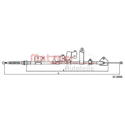 Bilde av METZGER 17.1096 Bremsekabel bakre venstre 1886/1732 Skivebrems COFLE TOYOTA: Auris Hatchback