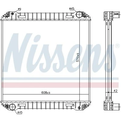 Bilde av NISSENS 623440 Radiator Aluminium 570 608 42 uten ramme Kjøleribber loddet