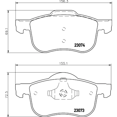 Bilde av HELLA 8DB 355 008 851 Bremseklosser ikke klargjort for slitasjeindikator VOLVO: V70 2, XC70 I Cross Country, S80