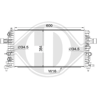 Bilde av DIEDERICHS DCM2693 Radiator Aluminium 600 370 14 Climate OPEL: Astra H Caravan, GTC, Zafira B