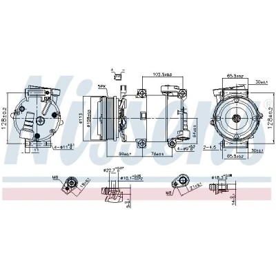 Bilde av NISSENS 890788 Kompressor 7VSC16IC 12 PAG 46 R 134a FORD: FOCUS 3 Turnier