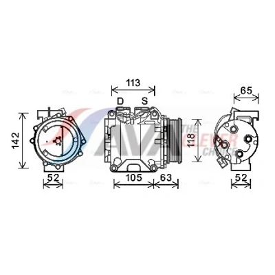 Bilde av PRASCO HDAK238 Kompressor HS110R R 134a HONDA: Accord 7 Limousine