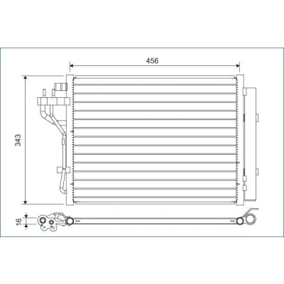 Bilde av VALEO 822629 Kondensator med tørker Aluminium 343 HYUNDAI: i10 II Hatchback