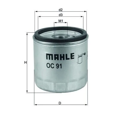 Bilde av MAHLE ORIGINAL OC 91D Oljefilter Påskruingsfilter