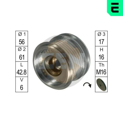 Bilde av ERA ZN5383 Frihjul Dynamo VOLKSWAGEN: Sharan I, Golf 4 Variant, 4, SKODA: Octavia 1 Combi