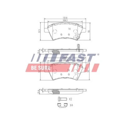 Bilde av FAST FT29139 Bremseklosser framaksel med akustisk slitasjevarsel SUZUKI: SX4 I Hatchback