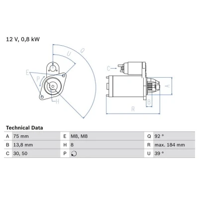 Bilde av Starter BOSCH 0 986 022 601