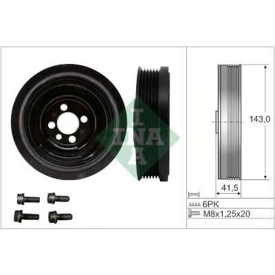 Bilde av Remskivesett, veivaksel, audi,seat,skoda,vw, 04B 105 243 B, 04B105243B