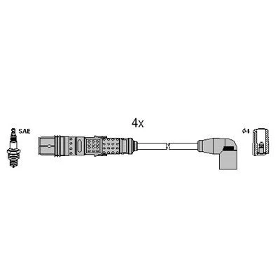 Bilde av HITACHI 134961 Pluggledninger AUDI: A3 Sportback, Hatchback, VOLKSWAGEN: GOLF 6, Polo V SKODA: Fabia 2, Roomster