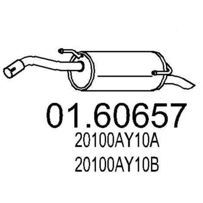 Bilde av MTS 01.60657 Sluttlyddemper 860 NISSAN: Note I, MICRA 3