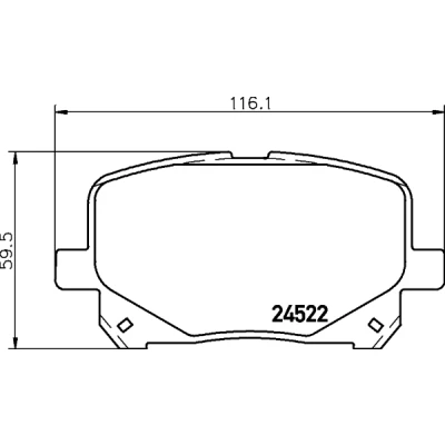 Bilde av HELLA 8DB 355 013 161 Bremseklosser ikke klargjort for slitasjeindikator TOYOTA: Previa / Estima II