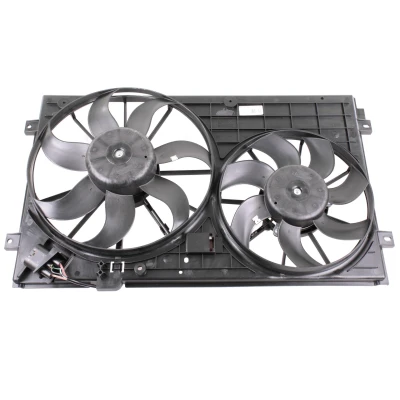 Bilde av VEMO Original Quality V15 01 1869 Kjølevifte 360/295 220/150 med kjølerøufteramme (kant) VOLKSWAGEN: Golf 5, Tiguan I, Touran AUDI: A3 Sportback