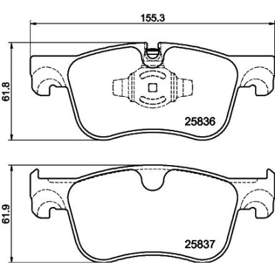 Bilde av HELLA 8DB 355 041 091 Bremseklosser klargjort for slitasjeindikator CITROËN: C4 Grand Picasso 2, Spacetourer