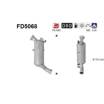 Bilde av AS FD5068 Partikkelfilter Cordierit MERCEDES BENZ: C Klasse Sedan