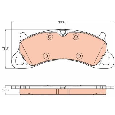 Bilde av TRW GDB2057 Bremseklosser klargjort for slitasjeindikator PORSCHE: 911 Coupé, Targa