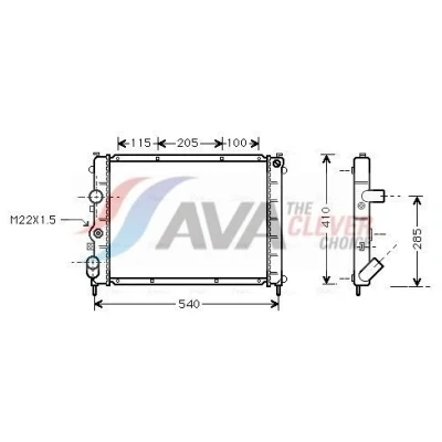 Bilde av PRASCO RTA2231 Radiator Aluminium 480 395 32 Kjøleribber satt sammen mekanisk RENAULT: Kangoo I