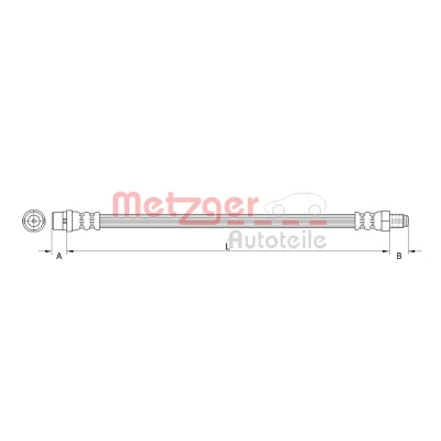 Bilde av METZGER 4110277 Bremseslange 516 MERCEDES BENZ: Sprinter 4 T Van, 3 Flatvogn lastebil/Chassis