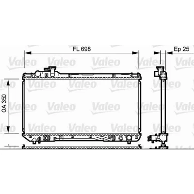 Bilde av VALEO 734172 Radiator Aluminium 350 698 26 med kjølemiddelregulator Kjøleribber loddet