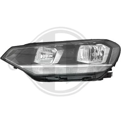 Bilde av DIEDERICHS 2297981 Frontlykter venstre H7/H7, PW24W Halogen transparent med parkeringslys for høyrekjøring motor høydejustering hovedlys