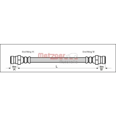 Bilde av METZGER 4111429 Bremseslange 303 F10 x 1 VOLKSWAGEN: Beetle, TRANSPORTER 3, LT 28 35 I Flatvogn lastebil / Chassis