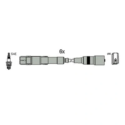 Bilde av HITACHI 134796 Pluggledninger AUDI: Coupe B3, 80 B4 Sedan, 100 C4 Sedan