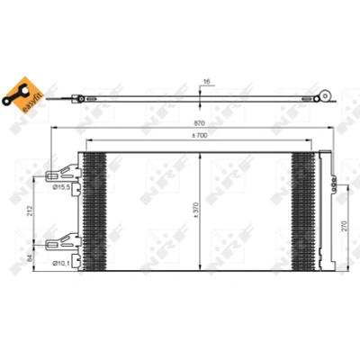 Bilde av NRF EASY FIT 35895 Kondensator med tørker, tetningsring 15,5 10,1 Aluminium 700 PEUGEOT: Boxer Minibuss, Flatvogn lastebil/Chassis