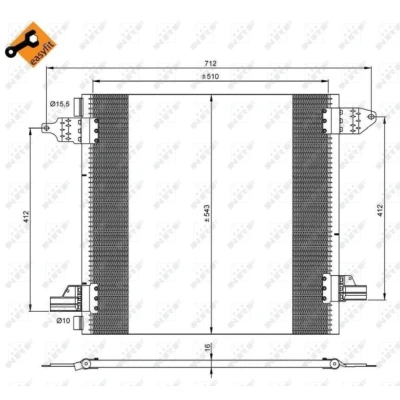 Bilde av NRF EASY FIT 35702 Kondensator med tetningsring 15,5 10 Aluminium 543