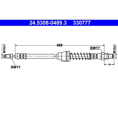 Bilde av ATE 24.5308 0489.3 Bremseslange 488