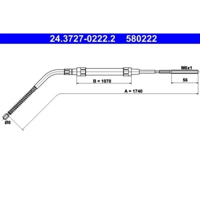 Bilde av ATE 24.3727 0222.2 Bremsekabel 1740 BMW: 3 Compact