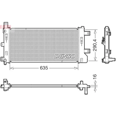 Bilde av DENSO DRM46105 Radiator 635mm 290mm 16mm