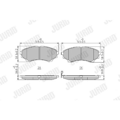 Bilde av JURID 572572J Bremseklosser med akustisk slitasjevarsel uten tilbehør FORD: Ranger Mk2, MAZDA: BT 50 Pick up