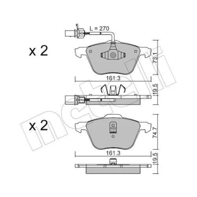 Bilde av Bremseklosser sett METELLI 22 0551 0