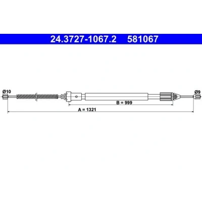Bilde av ATE 24.3727 1067.2 Bremsekabel 1321 RENAULT: CLIO 2