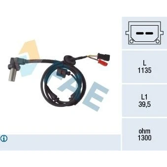 Bilde av FAE 78085 ABS Sensor framaksel induktiv 2 1135 AUDI: A6 C5 Sedan, Avant, C4 Sedan
